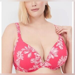 Cacique Cotton Boost Plunge Bra 44 DD